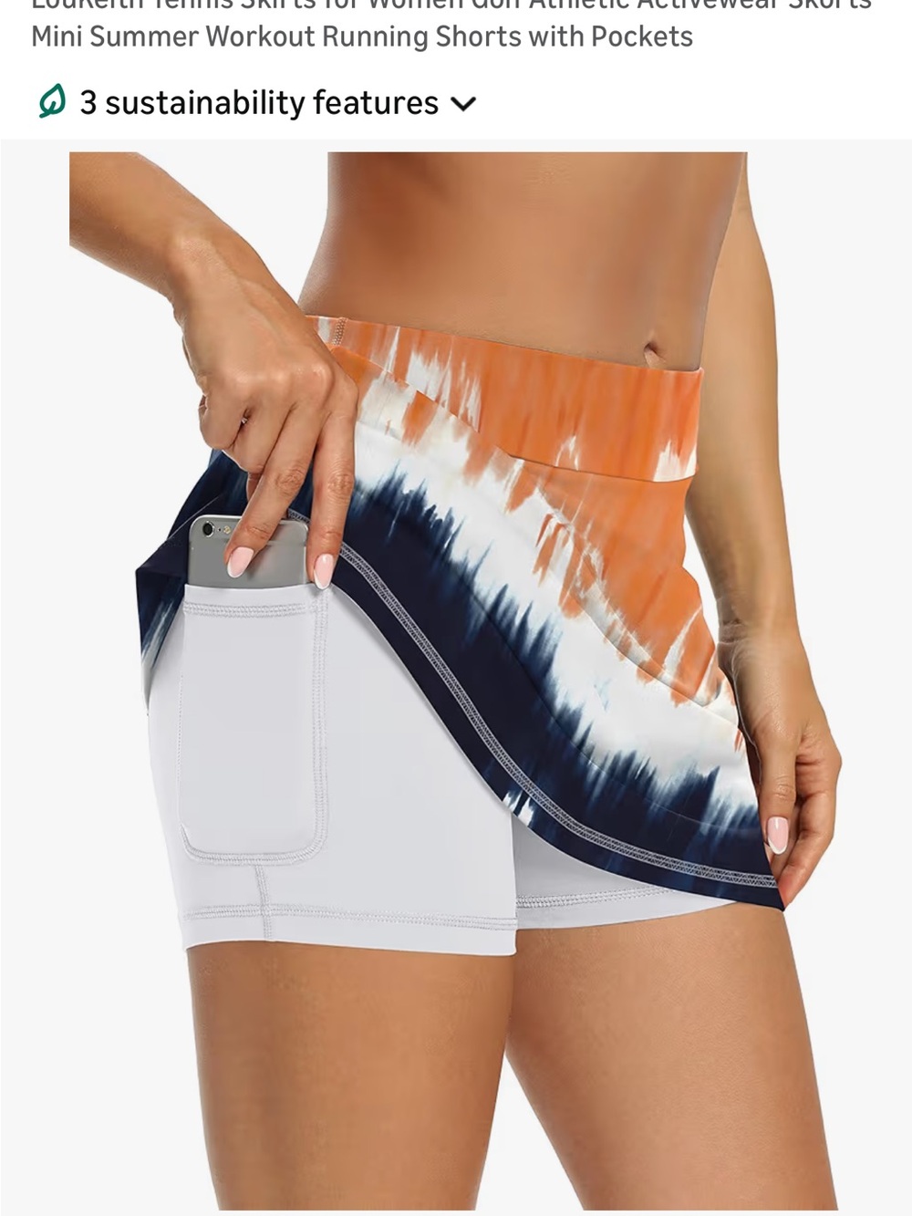 Tie-Dye Orange and Navy A-Line Skirt - Picture 14 of 17
